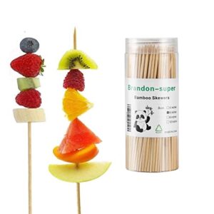 natural bamboo skewers for bbq,appetizers,and more – wooden sticks for grilling,ideal for appetizers,cake decoration,cheese,cocktail, marshmallow 200 count pack
