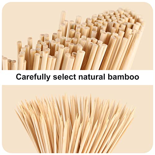 Natural Bamboo Skewers for BBQ,Appetizers,and More - Wooden Sticks for Grilling,Ideal for Appetizers,Cake Decoration,Cheese,Cocktail, Marshmallow 200 Count Pack
