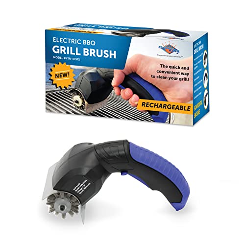 Flame King Electric BBQ Grill Brush Cordless and Rechargeable Stainless Steel Bristles