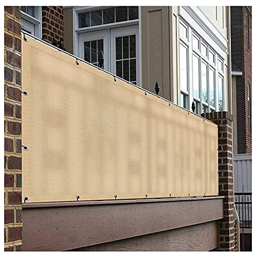 Fence Screen, Balcony Privacy Screen, Anti-Peeping Weatherproof HDPE, Garden Protective Screens, UV Resistant, with Cable Ties,Beige,0.65x8m