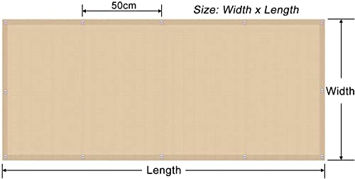 Fence Screen, Balcony Privacy Screen, Anti-Peeping Weatherproof HDPE, Garden Protective Screens, UV Resistant, with Cable Ties,Beige,0.65x8m