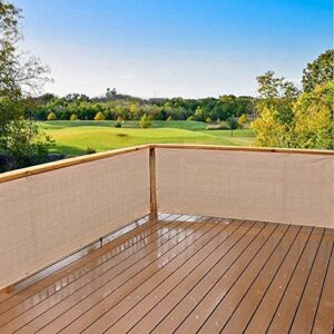 Fence Screen, Balcony Privacy Screen, Anti-Peeping Weatherproof HDPE, Garden Protective Screens, UV Resistant, with Cable Ties,Beige,0.65x8m