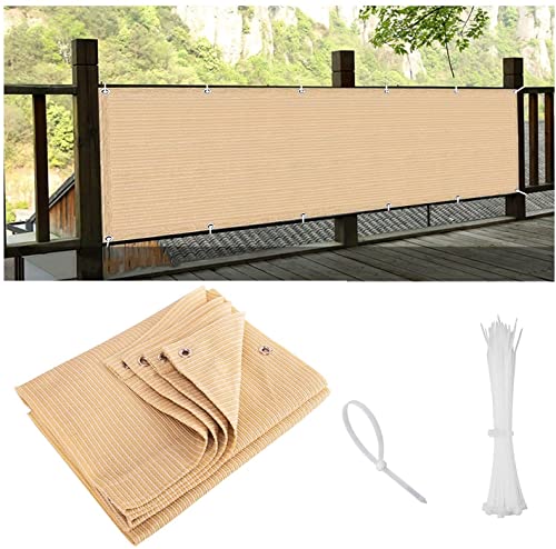 Fence Screen, Balcony Privacy Screen, Anti-Peeping Weatherproof HDPE, Garden Protective Screens, UV Resistant, with Cable Ties,Beige,0.65x8m