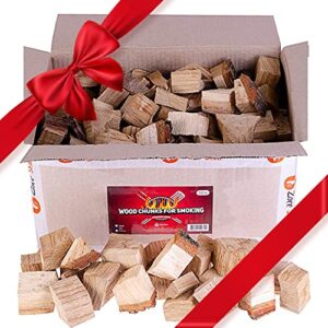zorestar oak smoker wood chunks, bbq cooking natural wood chunks for all smokers, 15-20 lbs