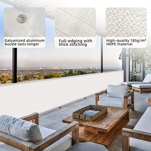 Liang Fence Privacy Screen,Heavy Duty Shade Cloth for Commercial Residential,90% Blockage Windscreen Cable Zip Ties Included (Color : White, Size : 360x90cm)