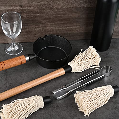 11 Piece Cast Iron Basting Pot and Brush Set Include Sauce Pot & BBQ Mop Basting Brush Grilling Cast Iron Cookware Grilling Accessories Gifts for Men with Food Tongs,Gloves and Brush Refills