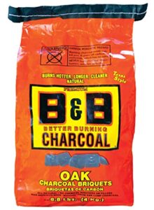b & b charcoal 00073 organic oak charcoal briquettes, 8.8 lbs