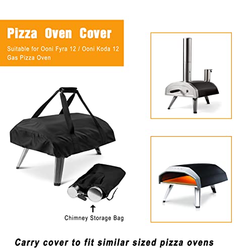 Kingling Pizza Oven Cover for Ooni Fyra 12 Pizza Ovens, Outdoor Portable Carry Pizza Grill Cover for Ooni 12 Pizza Oven Accessories