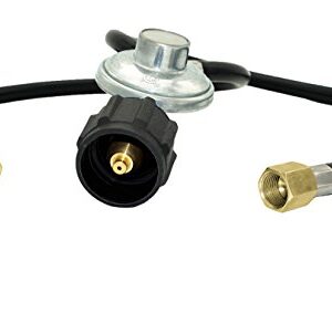 DOZYANT 2 Feet Y Splitter Two Hose Low Pressure Propane Regulator Connection Kit for Most LP LPG Gas Grill, Heater and Fire Pit Table, Fit Type 1 (QCC-1), 3/8" Flare Swivel Fitting