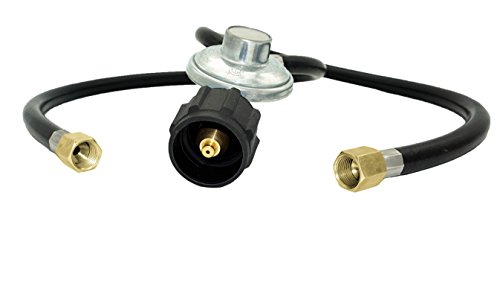 DOZYANT 2 Feet Y Splitter Two Hose Low Pressure Propane Regulator Connection Kit for Most LP LPG Gas Grill, Heater and Fire Pit Table, Fit Type 1 (QCC-1), 3/8" Flare Swivel Fitting
