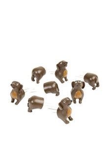charcoal companion dog corn holders (8 pieces) – perfect gift for dachshund lovers – cc5009.