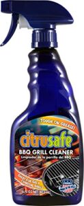 citrusafe grill and grate cleaner spray (16 oz) – heavy duty spray safely cleans burnt food and grease from bbq – great for degreasing and cleaning grates, racks, pellet, ovens and electric smokers