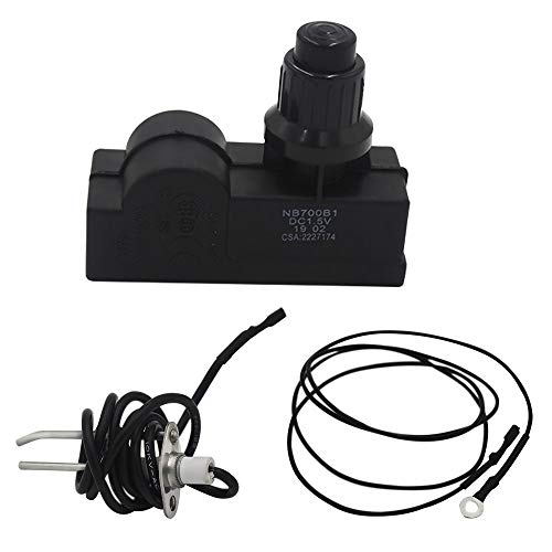 MENSI 36" Push Button Ignition Assembly Kit with 2 Outlet and Ground Wire for Fire Pit Gas Burner System, AAA Battery Type