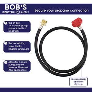 BISupply Propane Hose 1 lb Converter Adapter, 16.4oz to 20lbs Converter - Tank Bottle Line Adapter, Converting Hoses 4ft