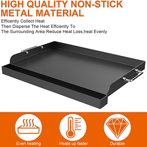 MixRBBQ Nonstick Griddle for Gas Grill, 25" X 16" Carbon Steel Griddle for BBQ Gas Grill/Charcoal, Griddle Flat Top Plate Insert Outdoor Camping, Parties and Tailgating Accessories