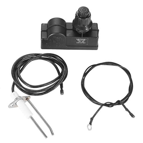 Lemfema Fire Pit Igniter Push Button Ignition Kit with 2 Outlets, Ground Wire for Fire Pit Gas Burner System, AAA Battery Type