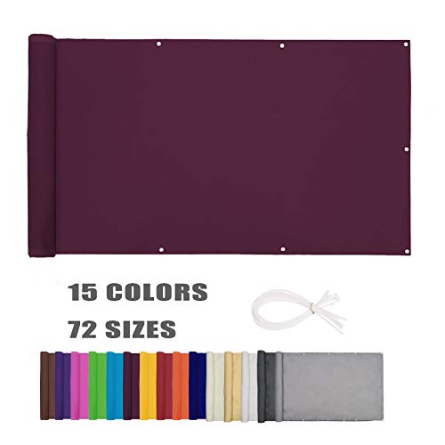 ZHhan Privacy Screen for Backyard Deck Patio Balcony Fence Porch Sun Shade PVC UV Protection Sun Wind 8 Days Delivered 14 Colors 20 Sizes 420D(Wine red,4.3'x32.8')