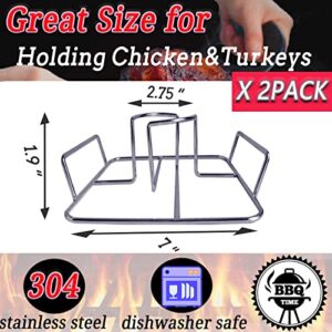 ZUOOBAR Beer Can Chicken Holder Stand for Grill Oven and Smoker, Vertical Grill Chicken Rack, BBQ Turkey Roaster Stand Rack-2PACK