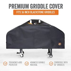 Yukon Glory Premium Heavy-Duty Griddle Cover for Blackstone 36 Inch Griddle and 6 Piece Griddle Tool Set, Complete Griddle Accessories Kit