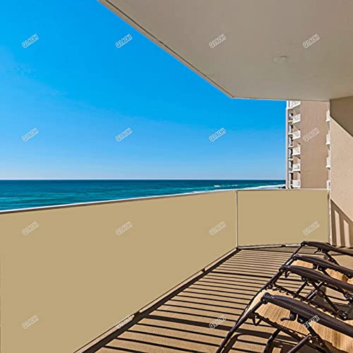 QIAOH Balcony Privacy Screen Cover 2.5x29.7ft, Privacy Screen Outdoor Patio, Balcony Privacy Screen Cover Windproof Sun Shade Protection,Cable Zip Ties Included