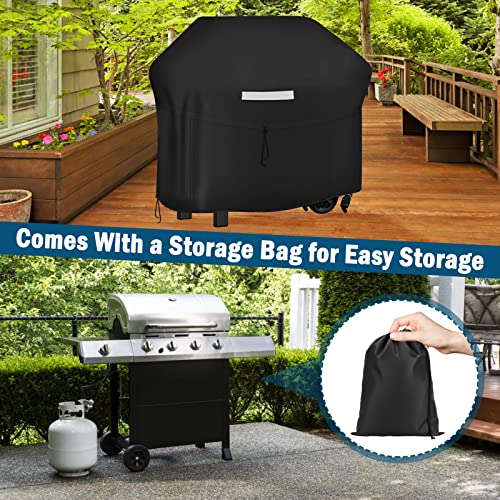 Grill Cover 58 Inch Gas-BBQ Grill Cover Outdoor Waterproof, Weather Resistant, Anti-UV, Rip-Proof, Fade Resistant, Dust, Barbecue Cover and Gas Grill Covers for Weber,Char Broil,Nexgrill Grills,etc.