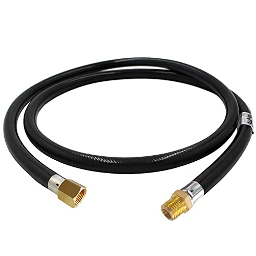 MCAMPAS 1/4 Inch NPT Propane Appliance Extension 5 Feet High Pressure Hose For Gas grills, Turkey Fryers, Fire Pit, Mr Heater.RV Equipment Etc- 1/4" Male NPT x 1/4" Female NPT