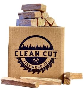 clean cut firewood co. pizza oven wood 6 inch mini-splits – kiln dried white oak – for portable wood-fired pizza ovens and smokers – 1 box 550 cubic inches