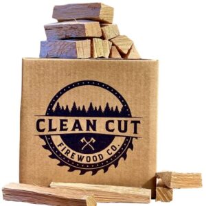Clean Cut Firewood Co. Pizza Oven Wood 6 Inch Mini-Splits - Kiln Dried White Oak - For Portable Wood-Fired Pizza Ovens and Smokers - 1 Box 550 Cubic Inches