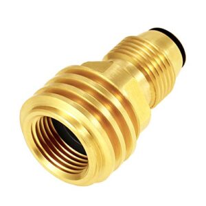 Hooshing Propane Tank Adapter Converts POL LP Tank Service Valve to QCC1 / Type1 Hose or Regulator Solid Brass Old to New