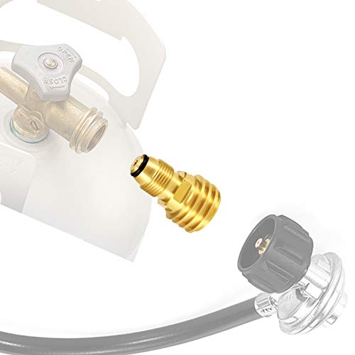 Hooshing Propane Tank Adapter Converts POL LP Tank Service Valve to QCC1 / Type1 Hose or Regulator Solid Brass Old to New