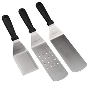 alltop® flat top grill metal turner/spatula set,stainless steel griddle scraper accessories for kitchen bbq cooking camping – 3 pieces