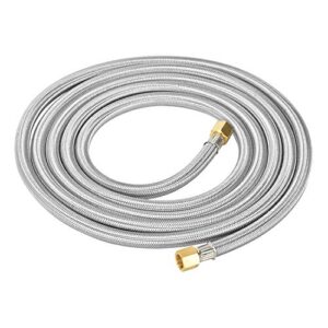 only fire 12 ft propane hose extension with 3/8″ female flare on both ends, stainless braided propane gas line pipe for rv, gas grill, fire pit, heater,propane tank,etc.