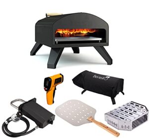 bertello outdoor pizza oven everything bundle – gas, wood & charcoal fired outdoor pizza oven. portable pizza oven as seen on shark tank – patent pending