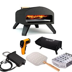 Bertello Outdoor Pizza Oven Everything Bundle - Gas, Wood & Charcoal Fired Outdoor Pizza Oven. Portable Pizza Oven AS SEEN ON SHARK TANK - PATENT PENDING