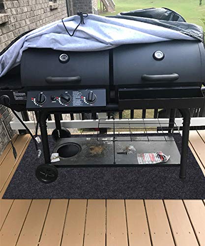 Gas Grill Mat，Premium BBQ Mat and Grill Protective Mat—Protects Decks and Patios from grease splashes,Absorbent material-Contains Grill Splatter，Anti-Slip and Waterproof Backing，Washable (36" x 36")