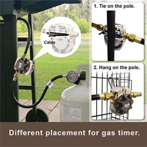 NO WORRIEZ 100,000 BTU Safety Automatic Outdoor BBQ Shut Off 3/8'' NPT Mechanical Structure Gas Timer for Propane Grill and Natural Gas Grill