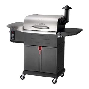 z grills pellet grill & smoker 600d3e 2023 upgraded with pid controller, direct flame access, and enclosed storage cabinet, 572 sq in cooking area