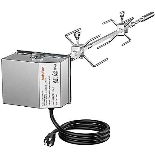 onlyfire Stainless Steel Rotisserie Kit Fits for Weber 7659 Spirit and Spirit II 200/300 Series Gas Grill