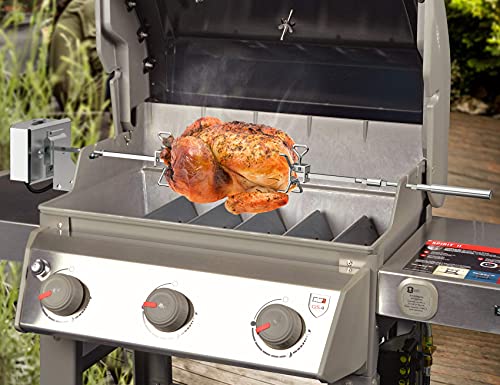 onlyfire Stainless Steel Rotisserie Kit Fits for Weber 7659 Spirit and Spirit II 200/300 Series Gas Grill