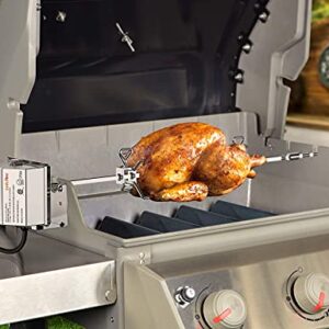 onlyfire Stainless Steel Rotisserie Kit Fits for Weber 7659 Spirit and Spirit II 200/300 Series Gas Grill