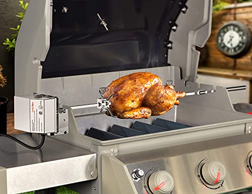 onlyfire Stainless Steel Rotisserie Kit Fits for Weber 7659 Spirit and Spirit II 200/300 Series Gas Grill