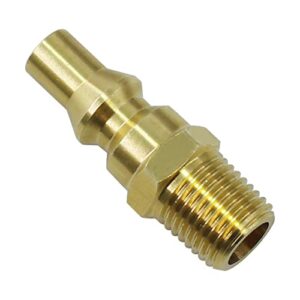 mensi propane gas quick connect adapter 1/4″ npt full flow brass male plug kit for rv portable bbq