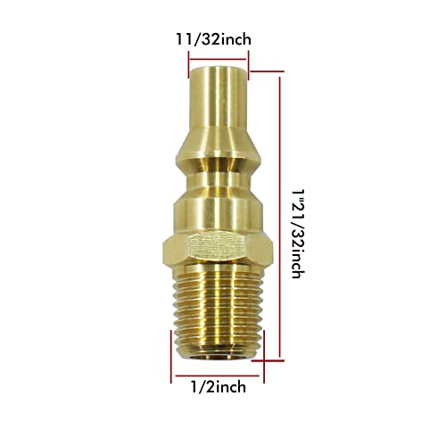 MENSI Propane Gas Quick Connect Adapter 1/4" NPT Full Flow Brass Male Plug Kit for RV Portable BBQ