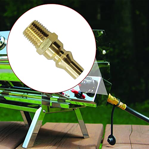 MENSI Propane Gas Quick Connect Adapter 1/4" NPT Full Flow Brass Male Plug Kit for RV Portable BBQ