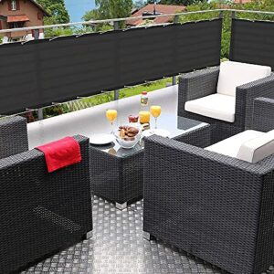 Patio Privacy Screen 5x0.9m Windbreak Net Fence Sunshade HDPE without Screws Protector Balcony Cover with Cable Ties and 13m Rope