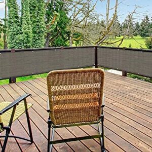 Patio Privacy Screen 5x0.9m Windbreak Net Fence Sunshade HDPE without Screws Protector Balcony Cover with Cable Ties and 13m Rope