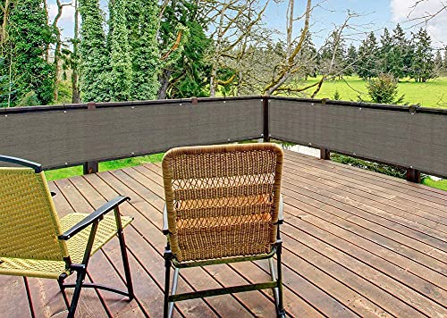 Patio Privacy Screen 5x0.9m Windbreak Net Fence Sunshade HDPE without Screws Protector Balcony Cover with Cable Ties and 13m Rope