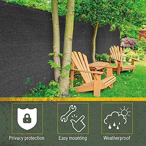 Patio Privacy Screen 5x0.9m Windbreak Net Fence Sunshade HDPE without Screws Protector Balcony Cover with Cable Ties and 13m Rope