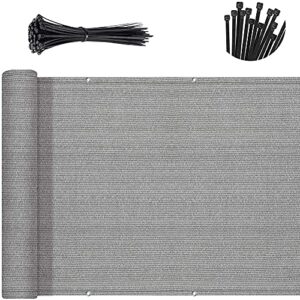 Patio Privacy Screen 5x0.9m Windbreak Net Fence Sunshade HDPE without Screws Protector Balcony Cover with Cable Ties and 13m Rope