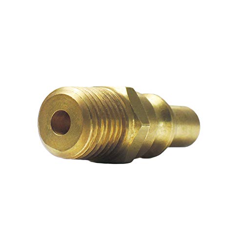 NIGO Industrial Co. Propane/Nature Gas 1/4 Inch Quick Connect/Disconnect Full Flow Plug, Male NPT Thread Adapter (100% Solid Brass)